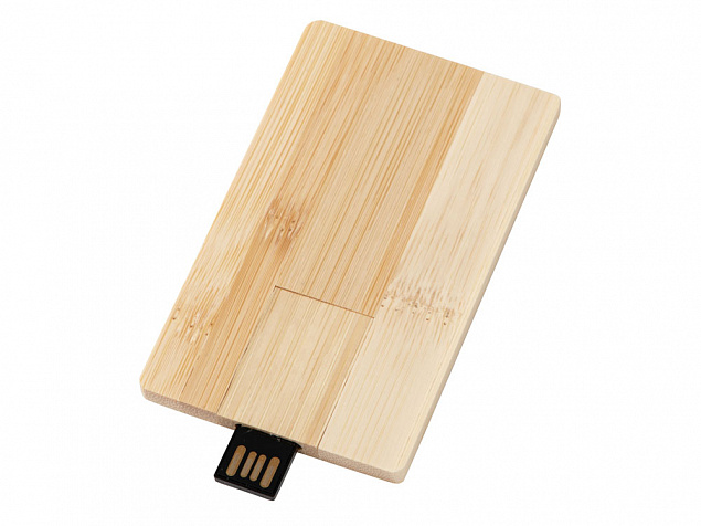 USB 2.0- флешка на 32 Гб «Bamboo Card» с логотипом  заказать по выгодной цене в кибермаркете AvroraStore
