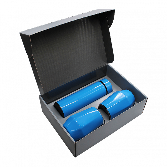 Набор Hot Box E2 grey (голубой) с логотипом  заказать по выгодной цене в кибермаркете AvroraStore