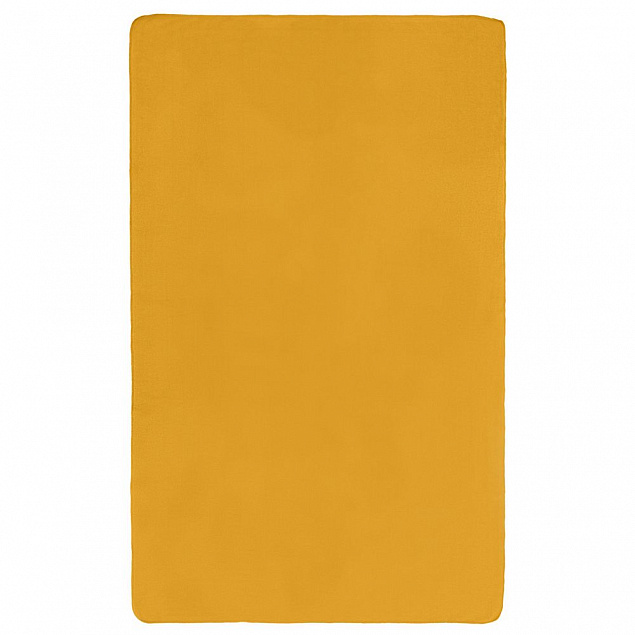 Флисовый плед Warm&Peace XL, желтый с логотипом  заказать по выгодной цене в кибермаркете AvroraStore