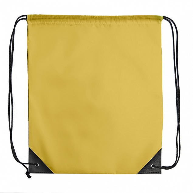 Рюкзак мешок с укреплёнными уголками BY DAY, желтый, 35*41 см, полиэстер 210D с логотипом  заказать по выгодной цене в кибермаркете AvroraStore