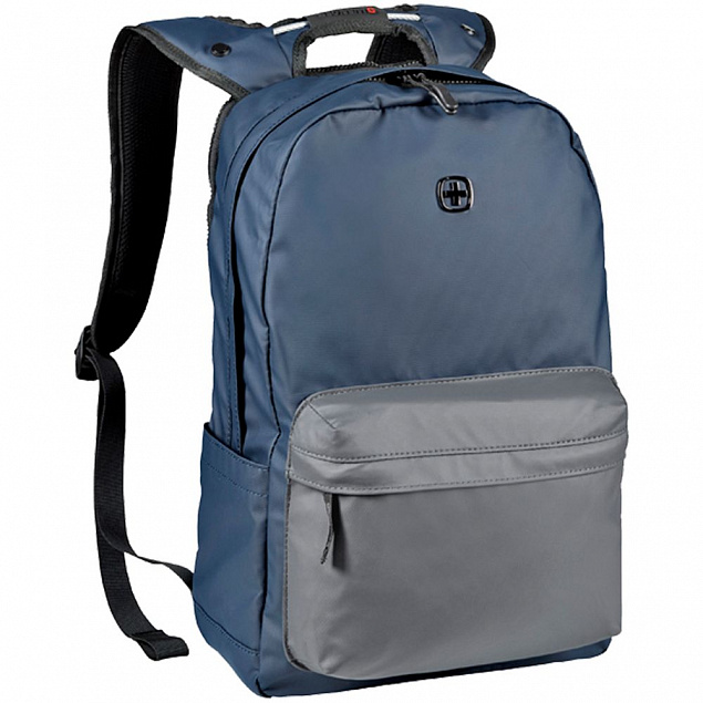 Рюкзак Photon с водоотталкивающим покрытием, голубой с серым с логотипом  заказать по выгодной цене в кибермаркете AvroraStore