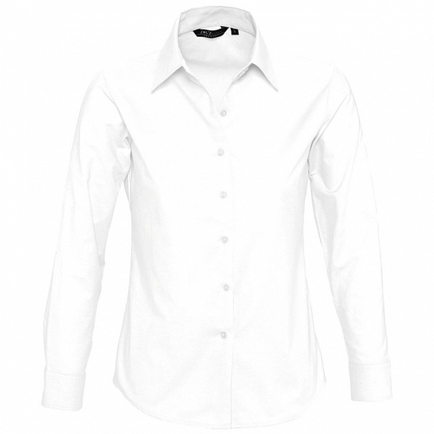 Рубашка женская с длинным рукавом EMBASSY, белая с логотипом  заказать по выгодной цене в кибермаркете AvroraStore
