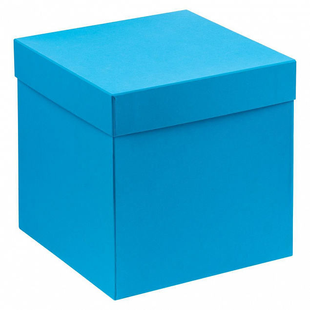 Коробка Cube L, голубая с логотипом  заказать по выгодной цене в кибермаркете AvroraStore