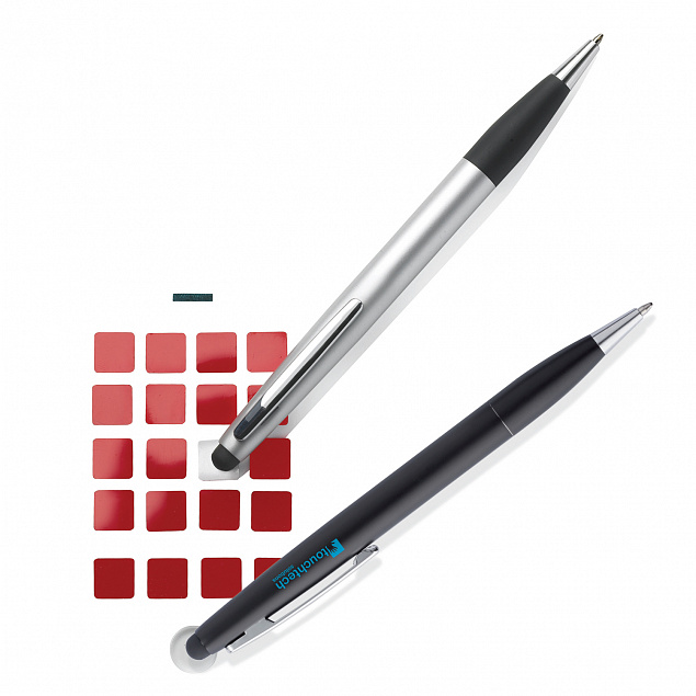 Ручка-стилус Touch 2 в 1, серебряный с логотипом  заказать по выгодной цене в кибермаркете AvroraStore