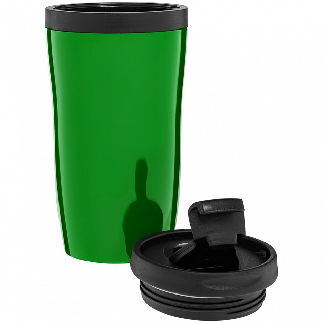 Термостакан Sagga, зеленый с логотипом  заказать по выгодной цене в кибермаркете AvroraStore