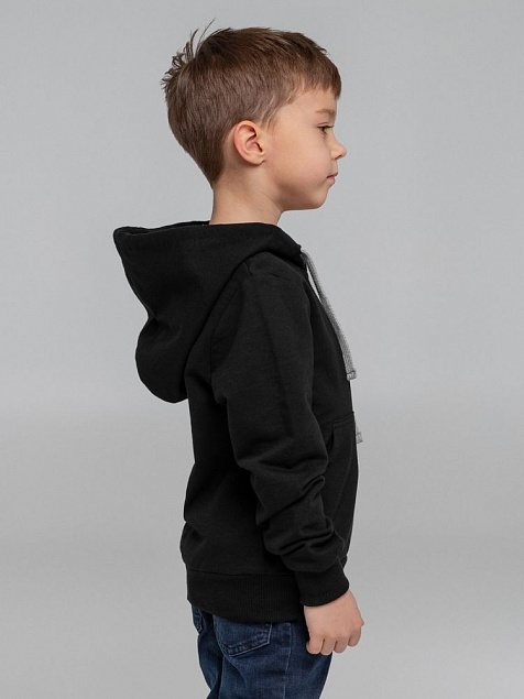 Толстовка с капюшоном детская Kirenga Kids, черная с логотипом  заказать по выгодной цене в кибермаркете AvroraStore