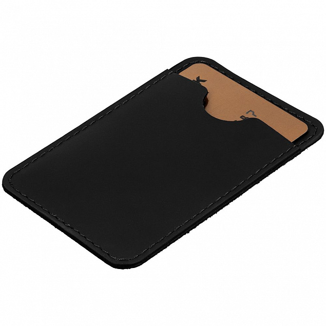 Чехол для карты на телефон Alaska, черный с логотипом  заказать по выгодной цене в кибермаркете AvroraStore