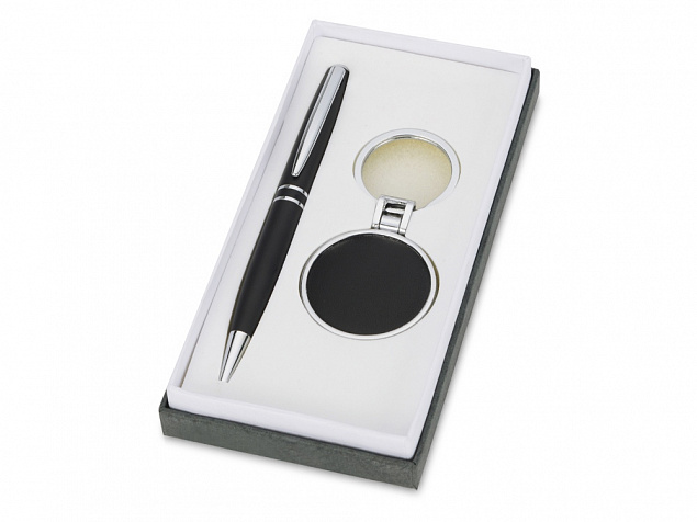 Подарочный набор Ампир, черный/серебристый с логотипом  заказать по выгодной цене в кибермаркете AvroraStore