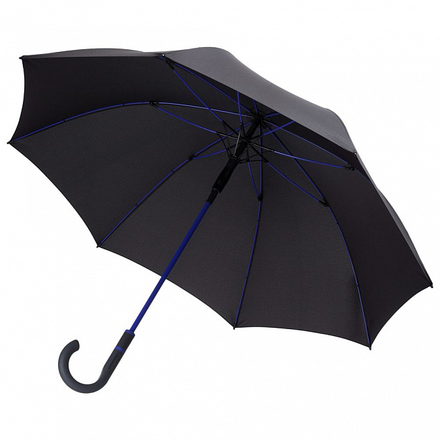 Зонт-трость Color Style, синий с логотипом  заказать по выгодной цене в кибермаркете AvroraStore