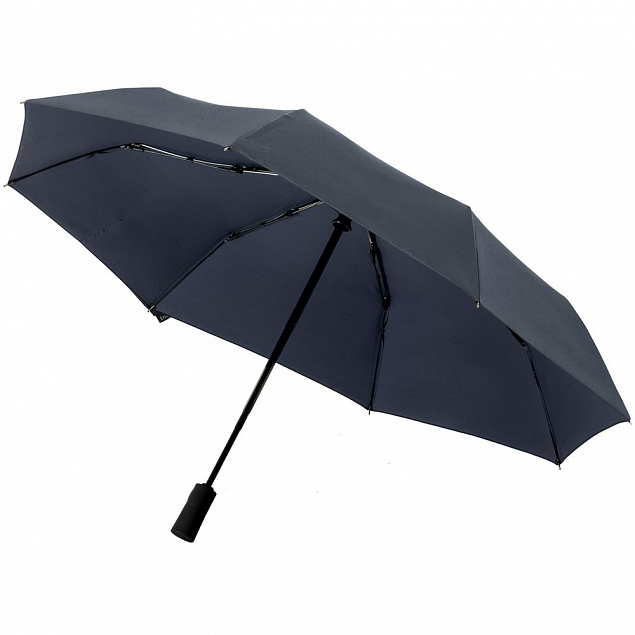 Складной зонт doubleDub, темно-синий с логотипом  заказать по выгодной цене в кибермаркете AvroraStore