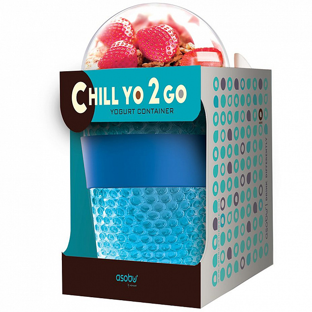 Охлаждающий контейнер Chill Yo 2 Go, голубой с логотипом  заказать по выгодной цене в кибермаркете AvroraStore