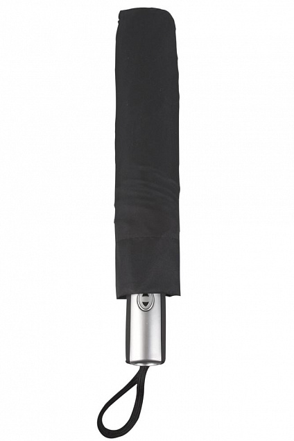 Зонт складной Fiber, черный с логотипом  заказать по выгодной цене в кибермаркете AvroraStore