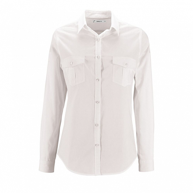 Рубашка женская BURMA WOMEN, белая с логотипом  заказать по выгодной цене в кибермаркете AvroraStore