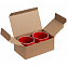 Коробка Couple Cup под 2 кружки, малая, крафт с логотипом  заказать по выгодной цене в кибермаркете AvroraStore