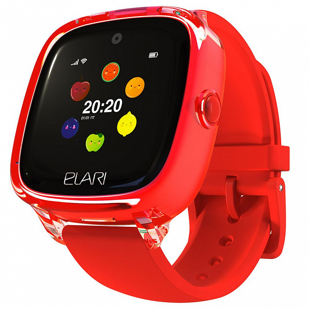 Умные часы Elari KidPhone Fresh, красные с логотипом  заказать по выгодной цене в кибермаркете AvroraStore
