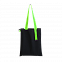 Шоппер Superbag black (чёрный с салатовым) с логотипом  заказать по выгодной цене в кибермаркете AvroraStore