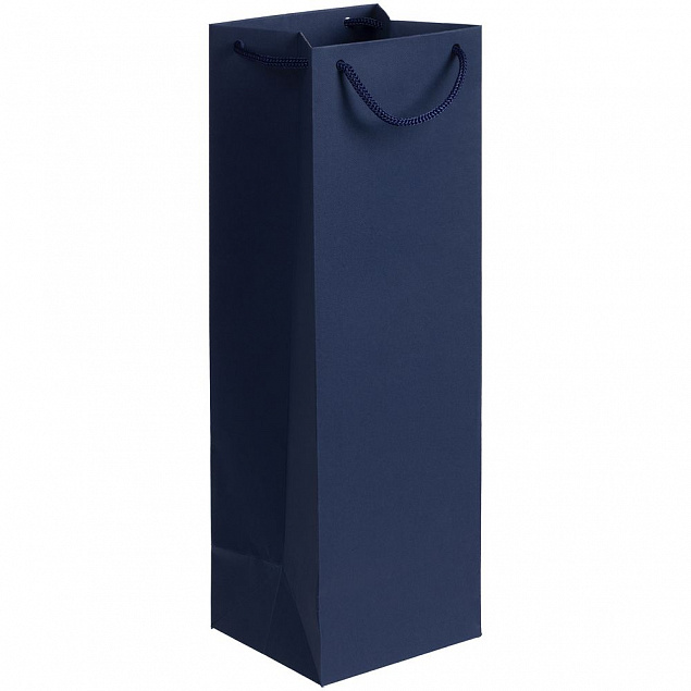 Пакет под бутылку Vindemia, синий с логотипом  заказать по выгодной цене в кибермаркете AvroraStore