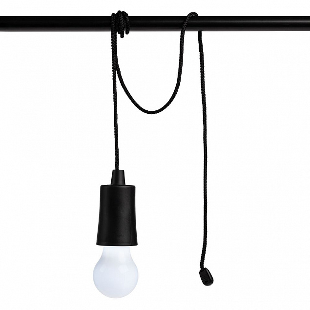 Лампа портативная Lumin, черная с логотипом  заказать по выгодной цене в кибермаркете AvroraStore