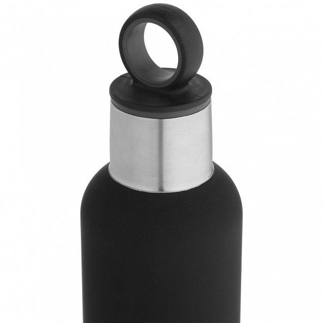 Термобутылка Sherp, черная с логотипом  заказать по выгодной цене в кибермаркете AvroraStore