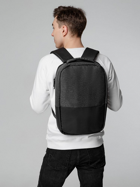 Рюкзак для ноутбука Campus, темно-серый с черным с логотипом  заказать по выгодной цене в кибермаркете AvroraStore