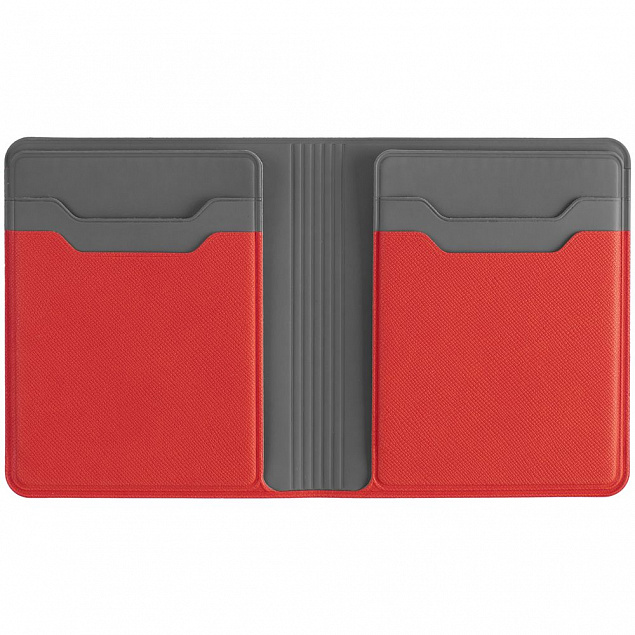 Картхолдер с отделением для купюр Dual, красный с логотипом  заказать по выгодной цене в кибермаркете AvroraStore