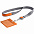 Чехол для карточки с лентой и ретрактором Devon, оранжевый с логотипом  заказать по выгодной цене в кибермаркете AvroraStore