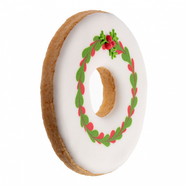 Печенье «Рождественский венок» с логотипом  заказать по выгодной цене в кибермаркете AvroraStore