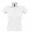 Рубашка поло женская PEOPLE 210, белая с логотипом  заказать по выгодной цене в кибермаркете AvroraStore