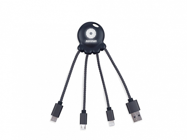 Зарядный кабель Octopus Light с подсветкой логотипа с логотипом  заказать по выгодной цене в кибермаркете AvroraStore