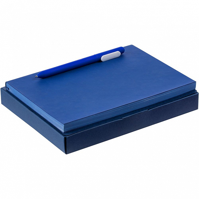 Набор Flat, синий с логотипом  заказать по выгодной цене в кибермаркете AvroraStore