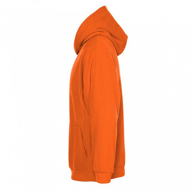 Худи флисовое унисекс Manakin, оранжевое с логотипом  заказать по выгодной цене в кибермаркете AvroraStore