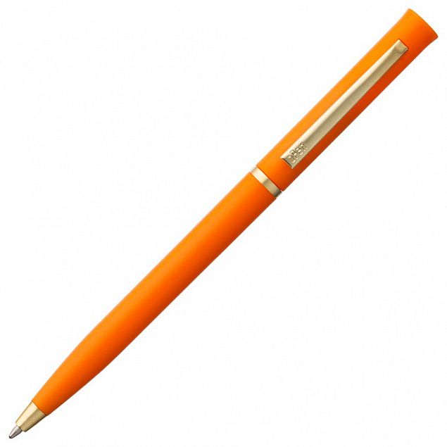 Ручка шариковая Euro Gold, оранжевая с логотипом  заказать по выгодной цене в кибермаркете AvroraStore