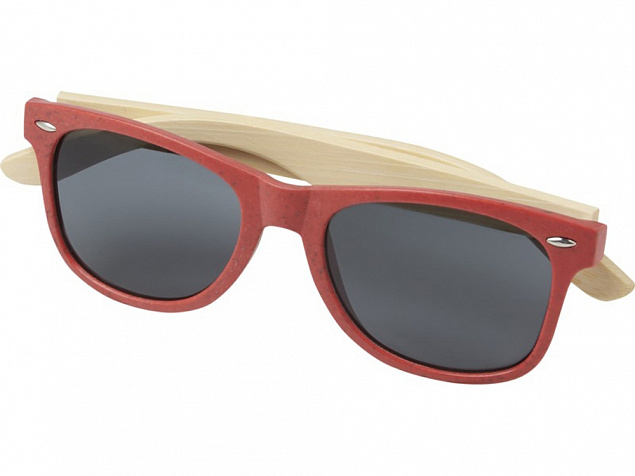 Sun Ray очки с бамбуковой оправой, красный с логотипом  заказать по выгодной цене в кибермаркете AvroraStore