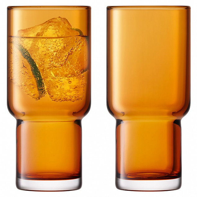 Набор высоких стаканов Utility, оранжевый с логотипом  заказать по выгодной цене в кибермаркете AvroraStore