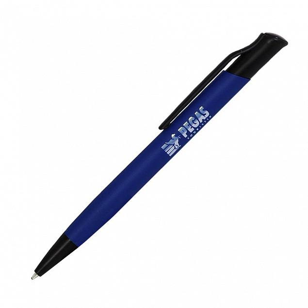 Шариковая ручка Grunge, синяя с логотипом  заказать по выгодной цене в кибермаркете AvroraStore