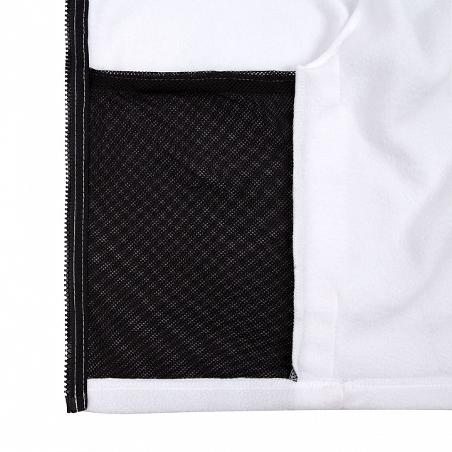 Куртка флисовая унисекс Manakin, белая с логотипом  заказать по выгодной цене в кибермаркете AvroraStore