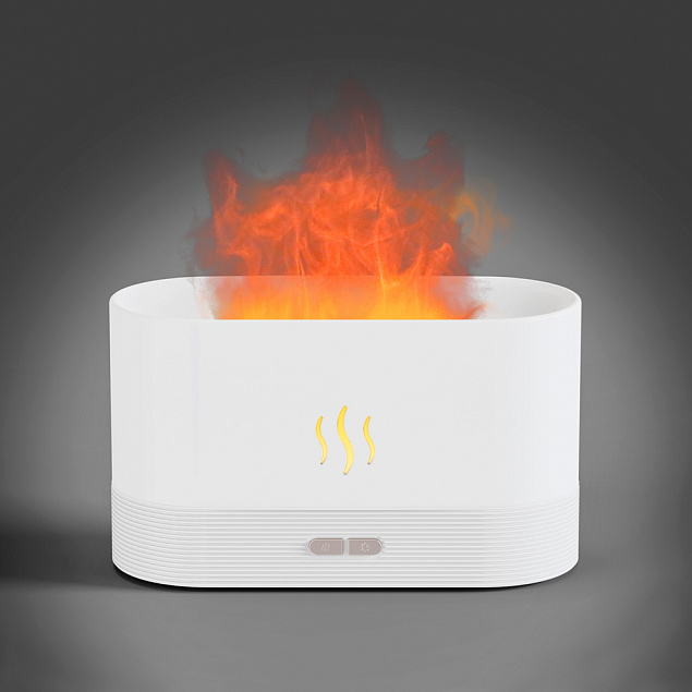 USB арома увлажнитель воздуха Flame со светодиодной подсветкой - изображением огня - Белый BB с логотипом  заказать по выгодной цене в кибермаркете AvroraStore
