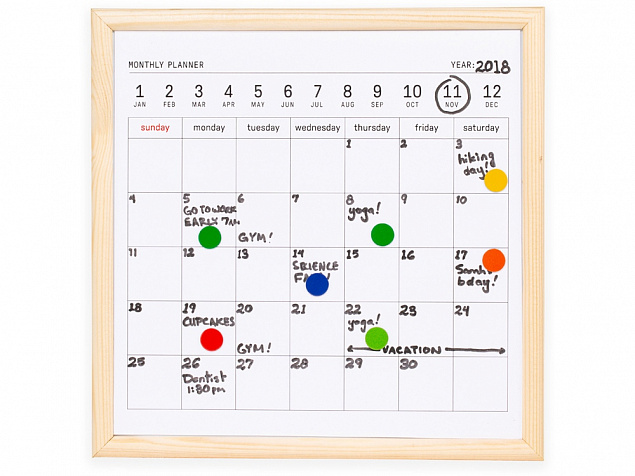 Календарь для заметок с маркером Whiteboard calendar с логотипом  заказать по выгодной цене в кибермаркете AvroraStore