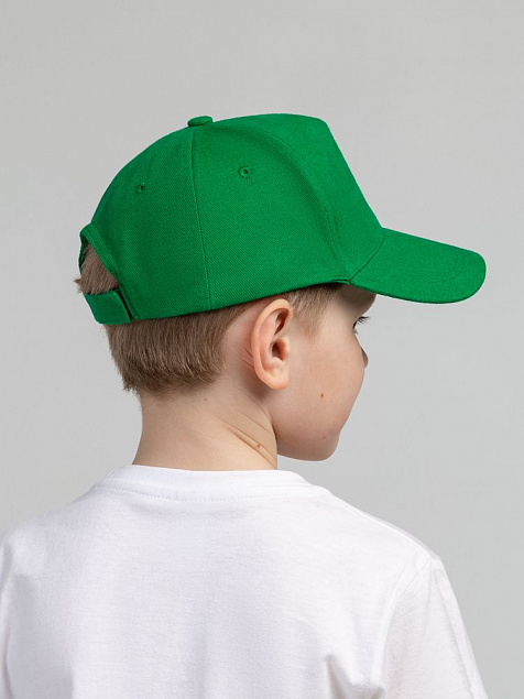 Бейсболка детская Standard Kids, зеленая с логотипом  заказать по выгодной цене в кибермаркете AvroraStore