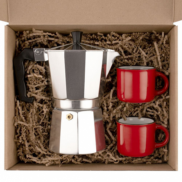 Набор для кофе Dacha, красный с логотипом  заказать по выгодной цене в кибермаркете AvroraStore
