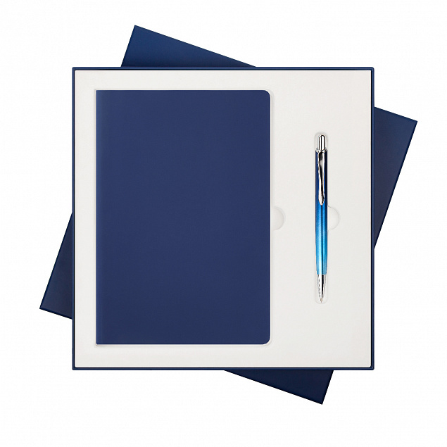 Подарочный набор Portobello/Spark синий (Ежедневник недат А5, Ручка) с логотипом  заказать по выгодной цене в кибермаркете AvroraStore