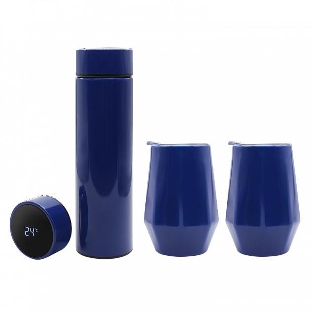 Набор Hot Box E2 grey (синий) с логотипом  заказать по выгодной цене в кибермаркете AvroraStore