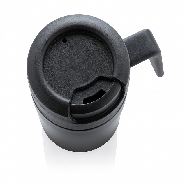 Термокружка с ручкой Coffee-to-go, черный с логотипом  заказать по выгодной цене в кибермаркете AvroraStore