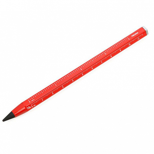 Вечный карандаш Construction Endless, красный с логотипом  заказать по выгодной цене в кибермаркете AvroraStore