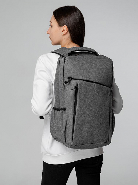 Рюкзак для ноутбука The First XL, серый с логотипом  заказать по выгодной цене в кибермаркете AvroraStore