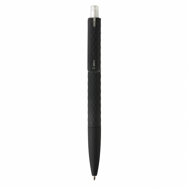 Черная ручка X3 Smooth Touch, прозрачный с логотипом  заказать по выгодной цене в кибермаркете AvroraStore