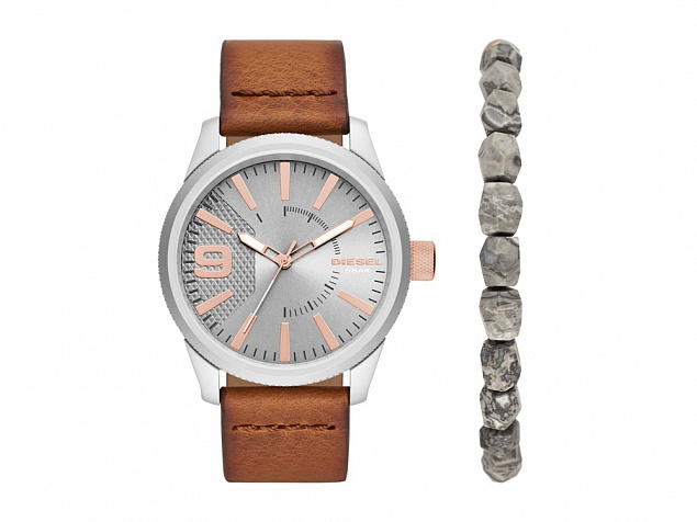 Подарочный набор: часы наручные мужские, браслет с логотипом  заказать по выгодной цене в кибермаркете AvroraStore