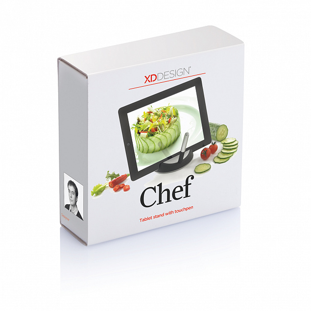 Подставка для планшета Chef со стилусом с логотипом  заказать по выгодной цене в кибермаркете AvroraStore