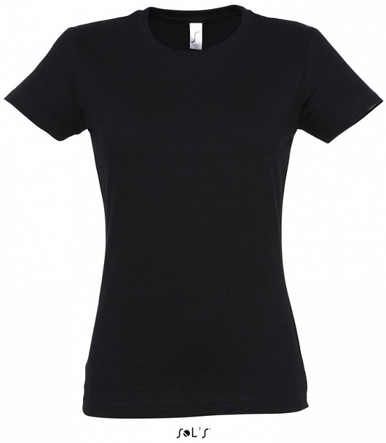 Фуфайка (футболка) IMPERIAL женская,Глубокий черный L с логотипом  заказать по выгодной цене в кибермаркете AvroraStore
