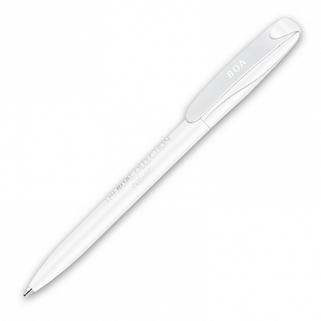 Ручка шариковая BOA, белый с логотипом  заказать по выгодной цене в кибермаркете AvroraStore